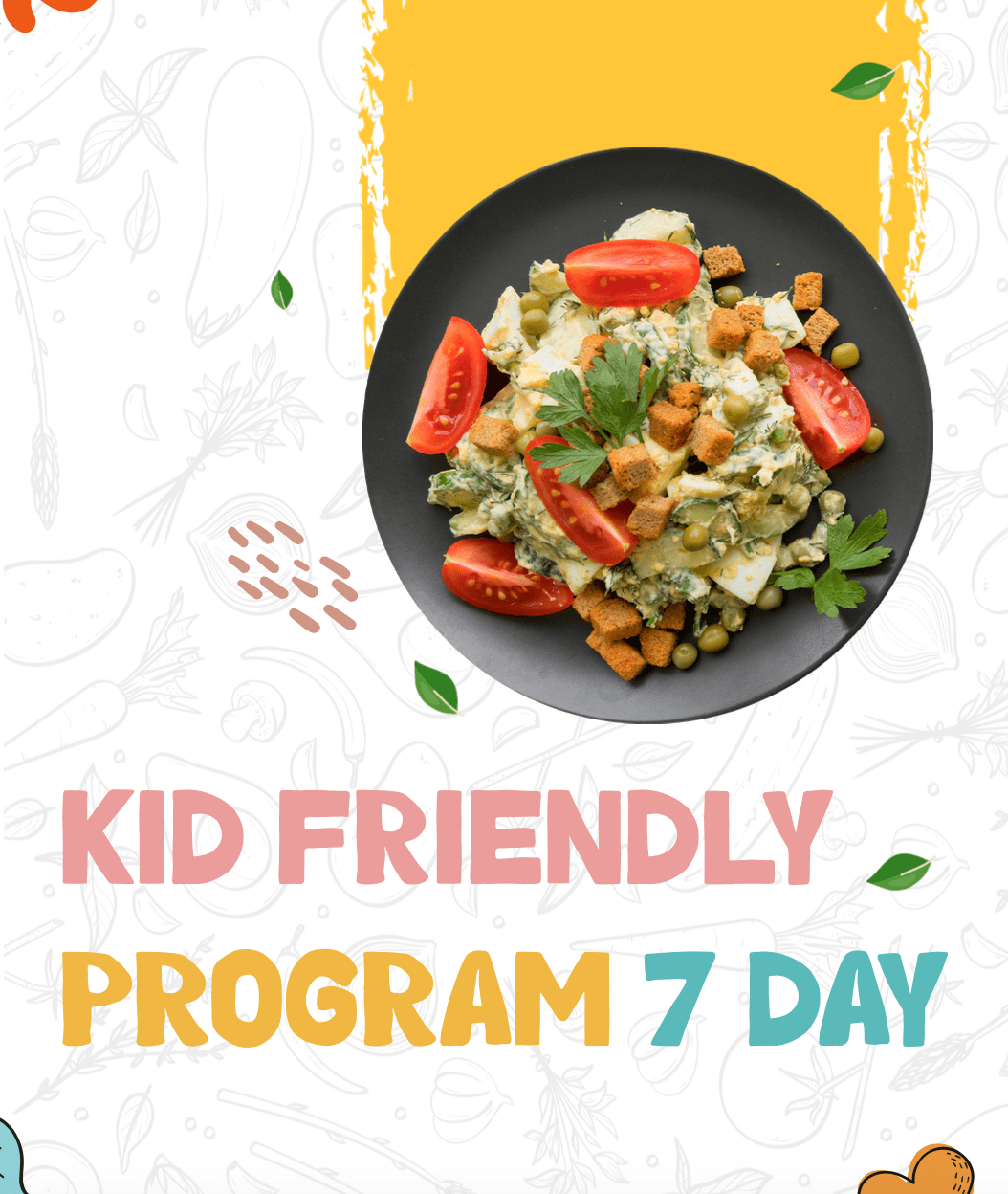 KID FRIENDLY MEAL PLAN COVER | PLATE OF DELICIOUS FOOD