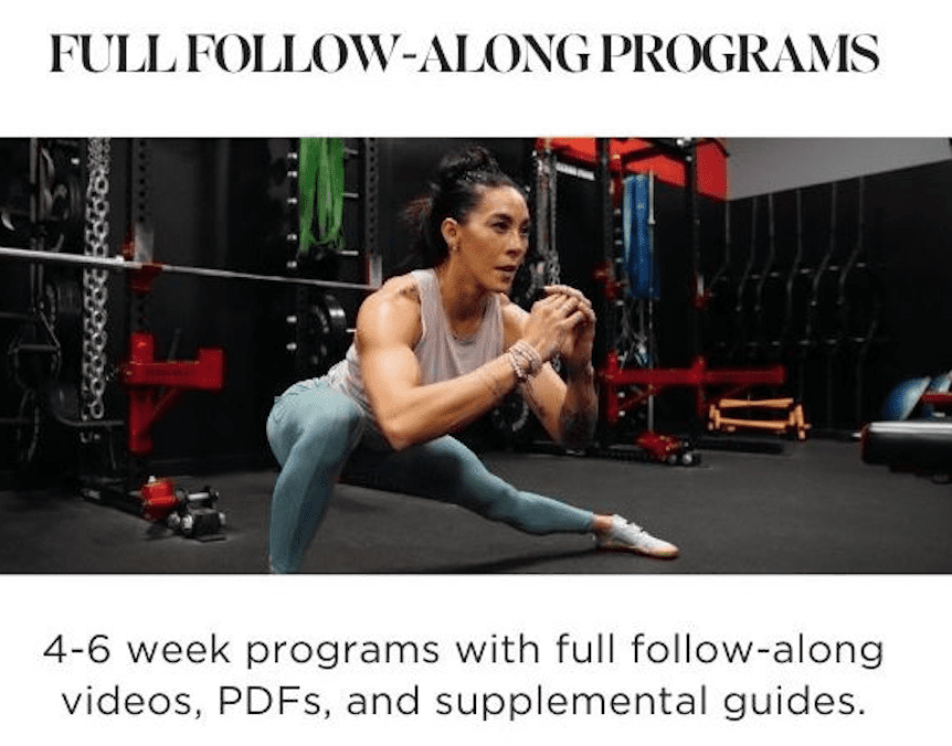 Hannah Eden Fitness Programs | Full Follow Along Programs | Hannah Eden in a side lunge