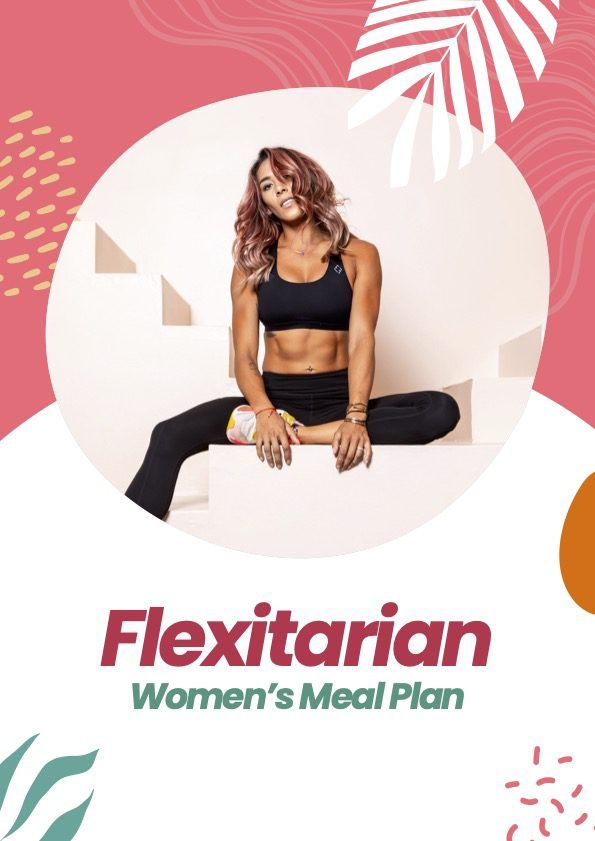 FLEXITARIAN WOMEN NUTRITION PLAN COVER | Hannah Eden sitting on a ledge