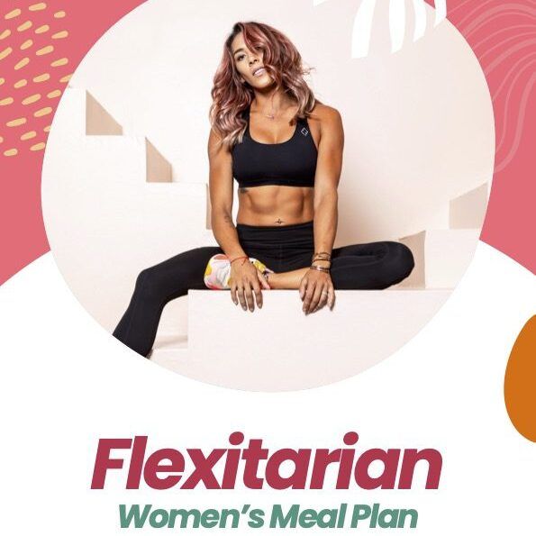FLEXITARIAN WOMEN NUTRITION PLAN COVER | Hannah Eden sitting on a ledge